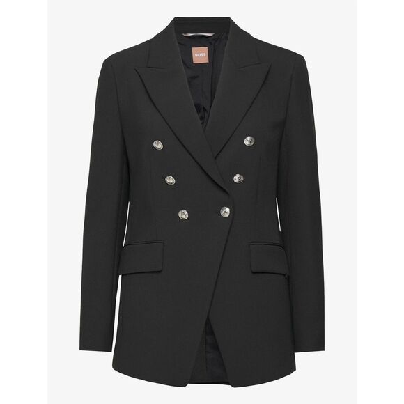 New BOSS hugo boss Sz 16 Jelary Black Double Breasted Blazer Jacket - Picture 1 of 10